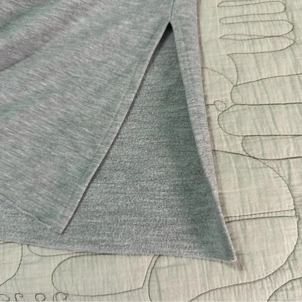 Nike Yoga Women's Fleece Cover Up Grey Heather Size XL Oversized V-neck - Picture 4 of 9